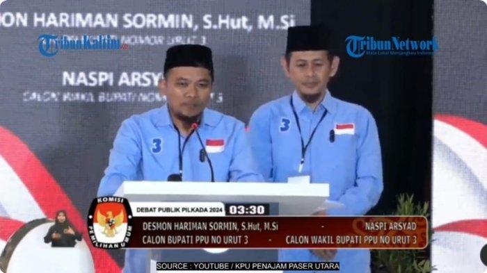 Desmon Hariman Sormin-Naspi Arsyad (DNA), pasangan calon Bupati dan Wakil Bupati nomor 3 Pilkada PPU 2024.