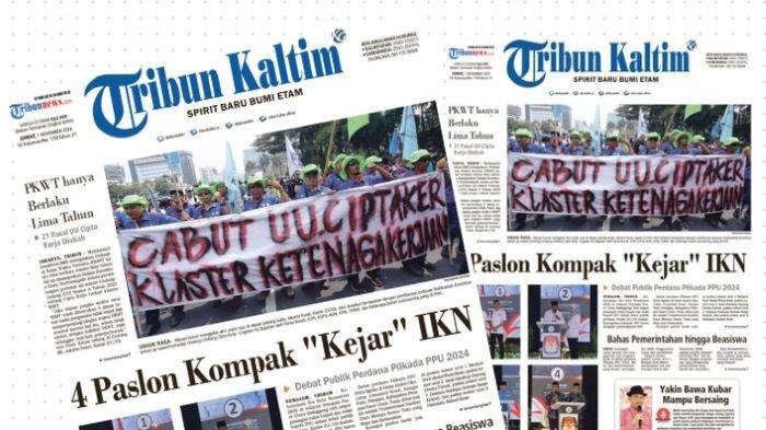 Head Line Tribun Kaltim 1 November 2024. Debat Publik Perdana Pilkada PPU 2024, 4 Paslon Kompak ‘Kejar’ IKN Kaltim