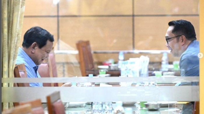 PRABOWO DAN RIDWAN KAMIL - Momen makan malam Prabowo dan Ridwan Kamil, Kamis (31/10/2024). Dalam acara makan malam ini, menurut Ridwan Kamil dibahas sejumlah hal termasuk IKN Kaltim.