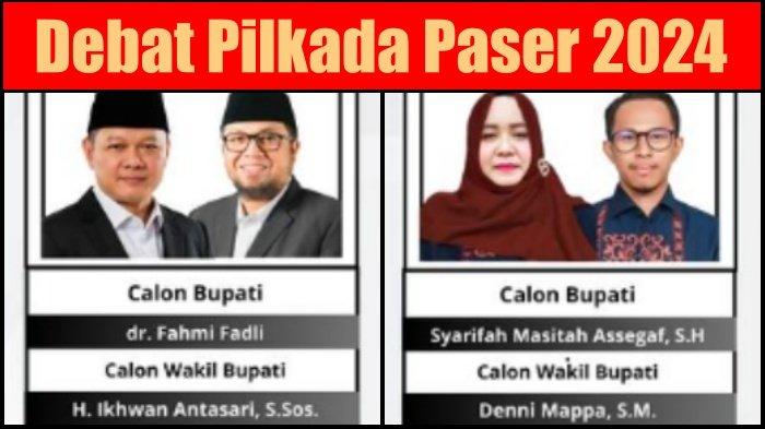 DEBAT PILKADA PASER 2024 - Dua paslon di Pilkada Paser 2024, Fahmi-Ikhwan dan Masitah-Depa. Debat perdana Pilkada Paser 2024 digelar Sabtu (9/11/2024), dua paslon Fahmi-Ikhwan vs Masitah-Depa beradu visi misi, program dan gagasan.