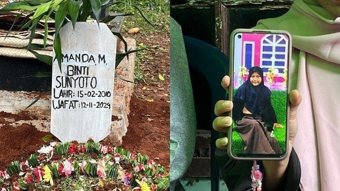 Makam Amanda Marisa alias Sasa (13) korban meninggal dalam kecelakaan beruntun di ruas tol Cipularang Km 92 di Purwakarta, Jawa Barat, Senin sore lalu, 11 November 2024.
