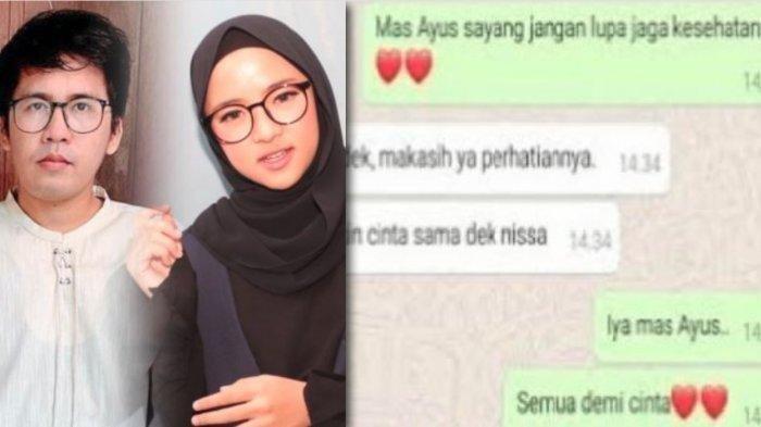 Kolase Ayus dan Nissa Sabyan, dan porongan chat mesra perselingkuhan Ayus dan Nissa Sabyan yang dijadikan bukti oleh Ririe Fairus.