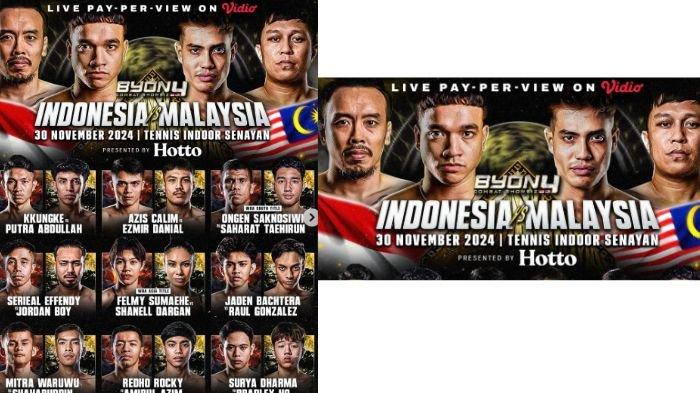 BYON COMBAT 4 - Akses live streaming Vidio untuk lihat pertandingan tinju Byon Combat 4  Indonesia vs Malaysia, cek jam tayangnya.