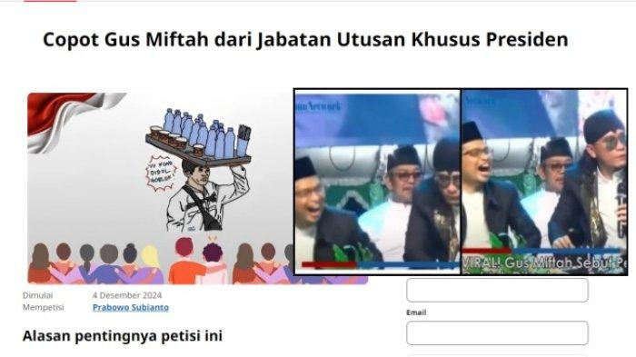 Petisi copot Gus Miftah di laman Change.org buntut hinaan terhadap penjual es. Petisi tersebut sudah diteken puluhan ribu orang.