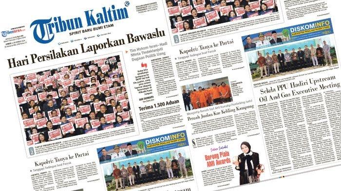 Tribun Kaltim Hari Ini, edisi Jumat 6 Desember 2024. Membahas di antaranya Tim hukum paslon Isran Noor – Hadi Mulyadi bakal melaporkan Bawaslu Kaltim ke Dewan Kehormatan Penyelenggara Pemilu (DKPP). 