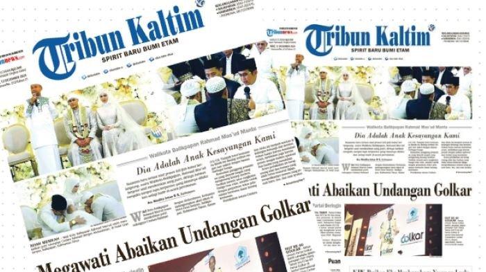 Headline Tribun Kaltim 13 Desember 2024. Megawati emoh datang, utus Puan Maharani hadiri HUT Golkar