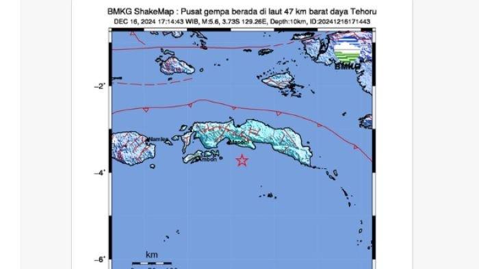 INFO GEMPA AMBON - Info BMKG gempa Ambon terkini dan gempa Maluku hari ini, pusat gempa bumi hari ini atau pusat gempa hari ini di Maluku Tengah.