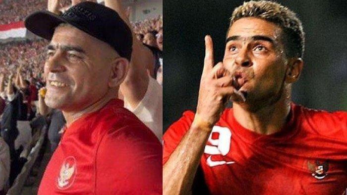Cristian Gonzales eks Timnas Indonesia jadi sorotan, duduk di kursi tribun stadion Gelora Bung Karno (GBK) saat pertandingan Timnas Indonesia VS Filipina pada Selasa (11/6/2024) malam.