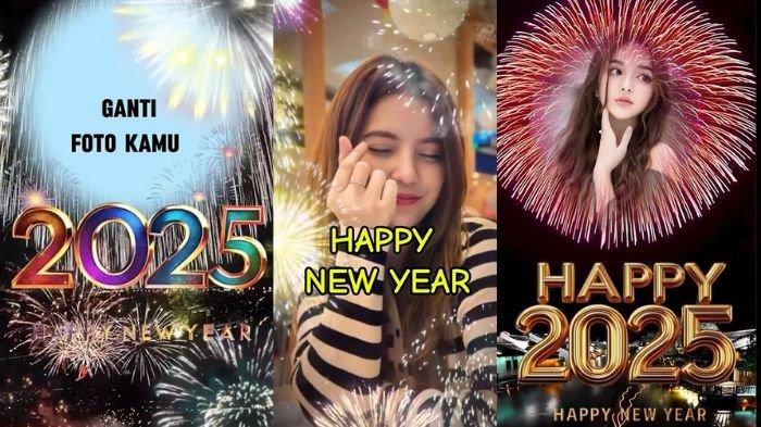 Template CapCut Tahun Baru 2025, pasang foto di twibbon video