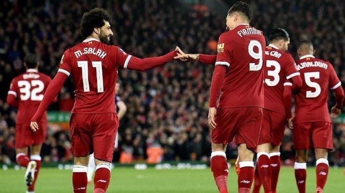 Mo Salah bersama kawan-kawannya dalam skuad Liverpool.