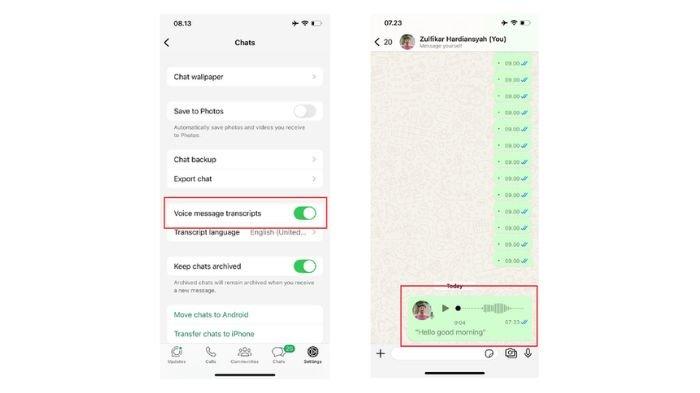 Fitur Voice Message Transcripts atau Transkrip pesan suara di WhatsApp