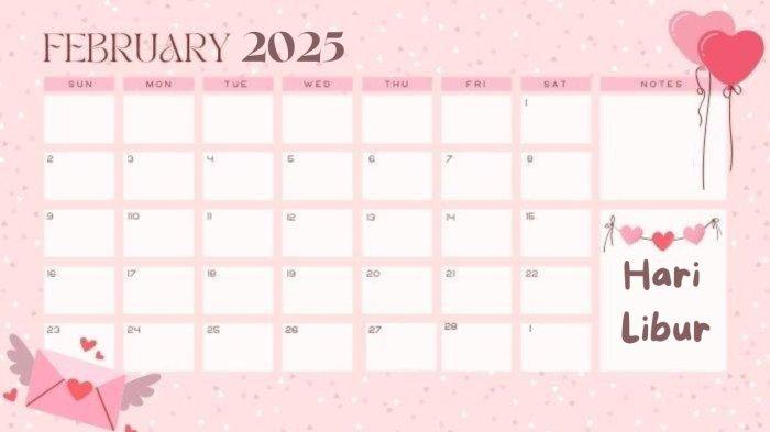 KALENDER FEBRUARI 2025 - Ilustrasi. Berikut kalender bulan Februari 2025 lengkap jadwal cuti bersama, tanggal merah, dan hari libur nasional.