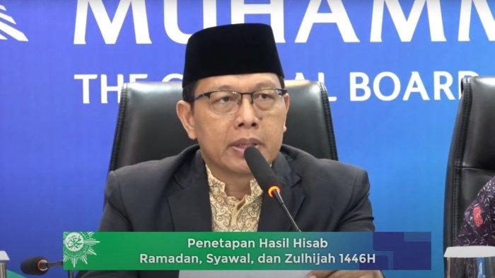 RAMADHAN 2025 MUHAMMADIYAH - Tangkapan layar melalui kanal YouTube resmi Pimpinan Pusat (PP) Muhammadiyah, Muhammadiyah Channel. Rabu (12/2/2025) Pimpinan Pusat (PP) Muhammadiyah menggelar konferensi pers dan resmi menetapkan hasil hisab untuk Ramadhan, Syawal dan Zulhijah 1446 H. (YouTube/Muhammadiyah Channel)