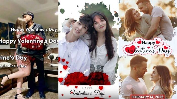 TEMPLATE VALENTINE 2025 - Template Hari Valentine 2025 yang diolah dari CapCut, Kamis (13/2/2025). Berikut cara menggunakan twibbon video dan share ke medsos. (CapCut, 2025)