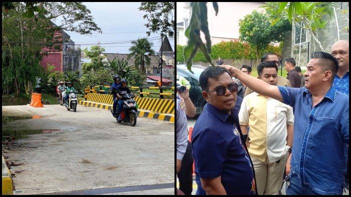 POLEMIK JEMBATAN WIKA - Suasana Jembatan WIKA-Balikpapan Baru. Kanan: Ketegangan yang terjadi saat tinjauan DPRD Balikpapan ke jembatan yang diberi nama Jembatan Tamansari Bukit Mutara 1, Selasa (18/2/2025). Jembatan WIKA-Balikpapan Baru ini menjadi polemik. Dibangun dengan uang APBD, kini warga perumahan minta diberlakukan buka tutup.