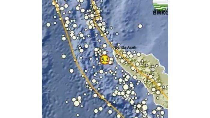 GEMPA ACEH 2025 - Tangkapan layar informasi dari BMKG mengenai gempa di Aceh Jaya yang diunggah oleh akun X @infoBMKG pada Kamis (4/2/2025). Gempa Magnitudo 5.2 mengguncang Aceh Jaya, pada Kamis (4/2/2025). (X.com/@InfoBMKG)
