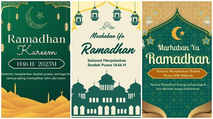 MARHABAN YA RAMADHAN - Grafis atau Ilustrasi Poster Ramadhan 2025 yang diolah dengan aplikasi visual Canva. Inilah kumpulan poster Marhaban Ya Ramadhan 2025, gratis unduh dengan desain yang unik dan menarik. Cocok untuk diposting ke media sosial! (Kolase TribunKaltim.co via Canva)