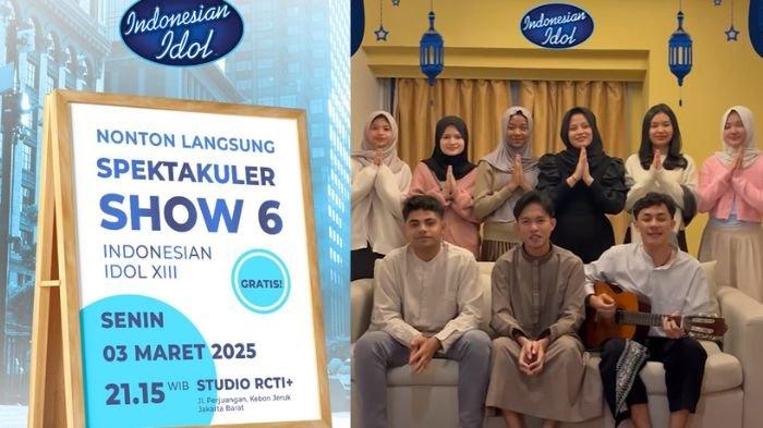 INDONESIAN IDOL 2025 - Poster Indonesian Idol Season 13 Spekta 6 (kiri) dan 9 peserta Idol, diolah melalui IG @Indonesianidolid. Kapan Spekta 6 Indonesian Idol, apakah tayang saat puasa Ramadhan 2025? (Instagram/indonesianidolid)