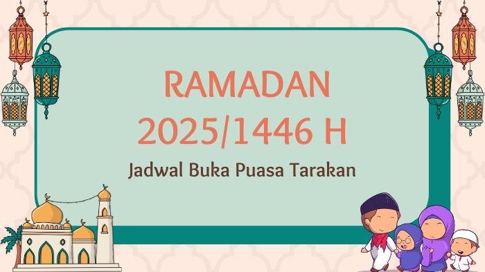 BUKA PUASA TARAKAN - Ilustrasi. Simak  jam buka puasa Tarakan hari ini, Jumat (7/3/2025). Lengkap jadwal imsakiyah selama Ramadhan 2025, ada waktu Dhuha dan sholat Subuh hingga Isya. (Grafis TribunKaltim.co via Canva)