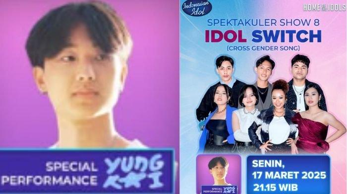 INDONESIAN IDOL 2025 - Poster Indonesian Idol Season 13 Spektakuler Show 8 malam ini. Tujuh peserta akan bawakan lagu lintas gender dan kedatangan bintang tamu Yung Kai. (Instagram/indonesianidolid)