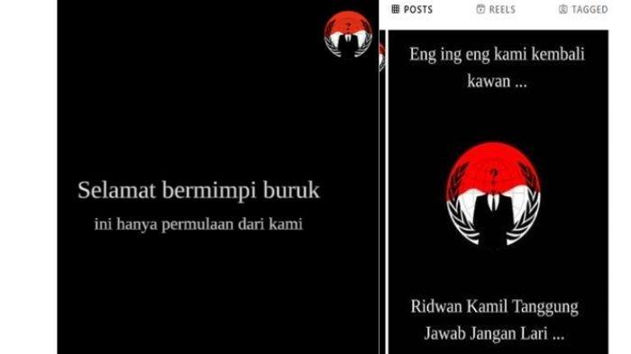 INSTAGRAM RIDWAN KAMIL - Unggahan Instagram Ridwan Kamil yang dihack pada Jumat (11/4/2025). RK membenarkan Instagramnya dihack atau diretas, kini 2 unggahan ancaman sudah hilang. (Instagram/@ridwan_kamil)