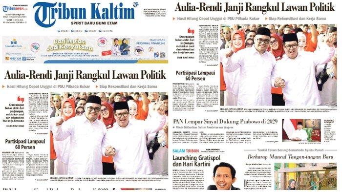 PSU PILKADA KUKAR - Tangkapan layar HL Tribun Kaltim hari ini, Senin (21/4/2025).