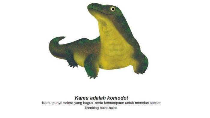 KUIS HARI BUMI - Hasil kuis Hari Bumi 2025 di Google, hewan Komodo disebut mewakili karakter. Berikut link dan cara main kuis Hari Bumi 2025. (Tangkapan Layar Google)