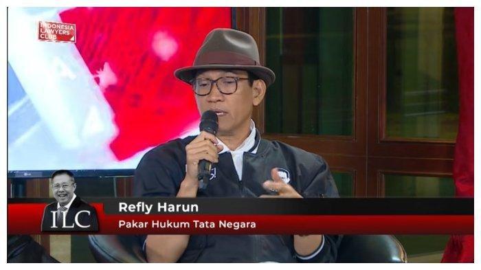 USULAN PEMAKZULAN GIBRAN - Tangkap layar pakar hukum tata negara Refly Harun dalam video yang diunggah di kanal YouTube Indonesia Lawyer's Club (ILC), Kamis (2/5/2025)
USULAN PEMAKZULAN GIBRAN - Tangkap layar pakar hukum tata negara Refly Harun dalam video yang diunggah di kanal YouTube Indonesia Lawyer's Club (ILC), Kamis (2/5/2025). Refly Harun berbicara mengenai polemik akun Fufufafa. (YouTube/Indonesia Lawyers Club)