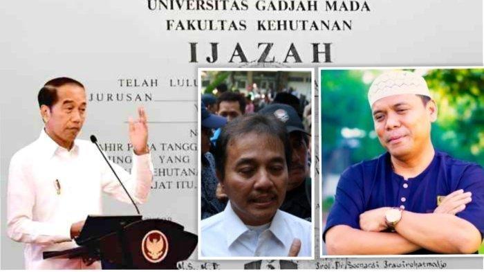 POLEMIK IJAZAH JOKOWI - Kolase foto Roy Suryo, Gus Nur, dan Jokowi beserta ijazah. Sosok Gus Nur, sebut kapok bahas ijazah Jokowi usai dipenjara (Istimewa via Tribun Medan)