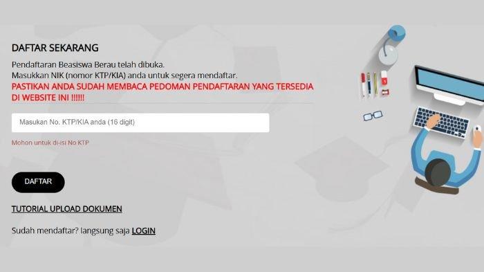 BEASISWA BERAU CERDAS - Laman pendaftaran Beasiswa Berau Cerdas 2025. Sebelum mendaftar, pastikan Anda telah memenuhi syarat mendaftarnya  (beasiswa.beraukab.go.id)