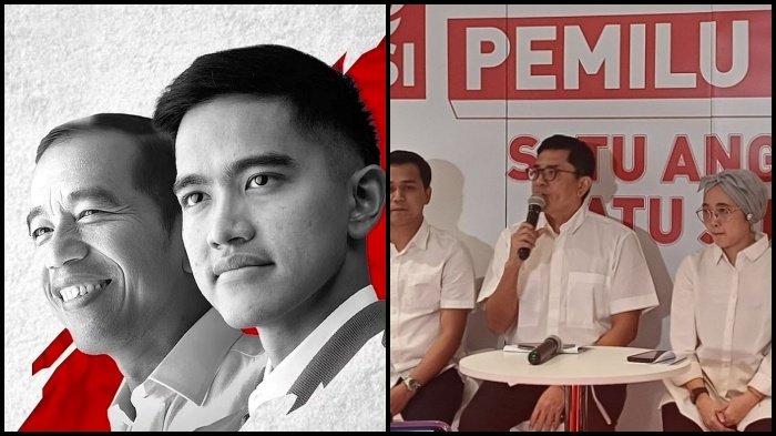 KETUA UMUM PSI - Poster Jokowi-Kaesang yang pernah diunggah PSI. Kanan: Konferensi pers PSI terkait acara Pemilu Raya untuk pemilihan ketua umum baru. PSI gelar Pemilu Raya untuk pilih Ketua Umum baru, Kaesang dan Giring bisa ikut daftar. Sementara Jokowi juga ikut didoakan bakal mendaftar. (Dok PSI-Kompas.com/Tria Sutrisna )