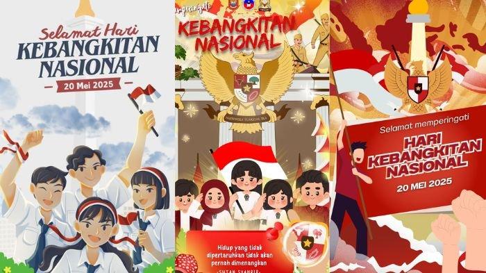 HARI KEBANGKITAN NASIONAL - Poster Hari Kebangkitan Nasional 2025 yang diolah di Pinterest hari ini, Jumat (16/5/2025). Berikut link download poster yang bisa dicetak menjadi banner. (Pinterest)