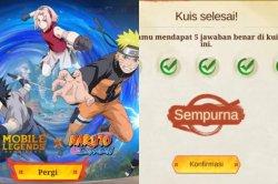 KUNCI JAWABAN - Tangkapan layar kuis Akademi Ninja Mobile Legends x Naruto yang diambil dari Moonton. (Moonton)