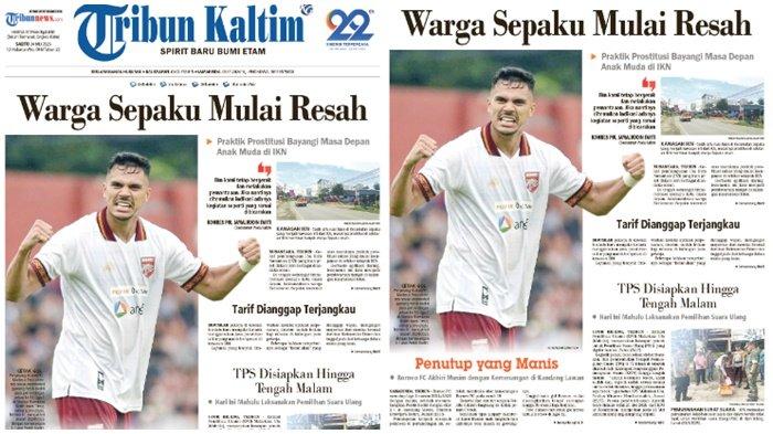 PROSTITUSI DI IKN - Tangkapan layar HL Tribun Kaltim hari ini, Sabtu (24/5/2025).