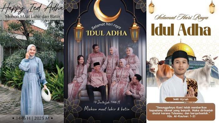 IDUL ADHA 2025 - Template Idul Adha 2025 yang ada di CapCut. Akses link templatenya, pasang foto di twibbon video dan bagikan di medsos. (CapCut)