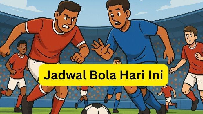 JADWAL BOLA 2025 - Ilustrasi pemain sepakbola saat bertanding di lapangan, diolah di ChatGPT hari ini, Kamis (5/6). Berikut jadwal pertandingan bola malam ini, 5 Juni 2025. (Open AI CHATGPT)