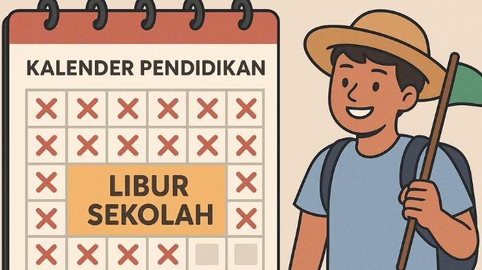 LIBUR SEKOLAH 2025 - Ilustrasi kalender yang diolah di ChatGPT. Cek kapan libur sekolah semester 2 2025 dan jadwal ajaran baru 2025/26 dimulai (ChatGPT)