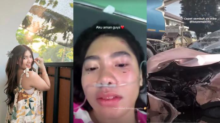 PEDANGDUT KECELAKAAN - Kronologi pedangdut Lusyana Jelita selamat usai kecelakaan di tol Sragen, tabrakan dengan truk.