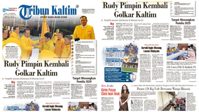 Tangkapan layar HL Tribun Kaltim hari ini, 20 Juli 2025.