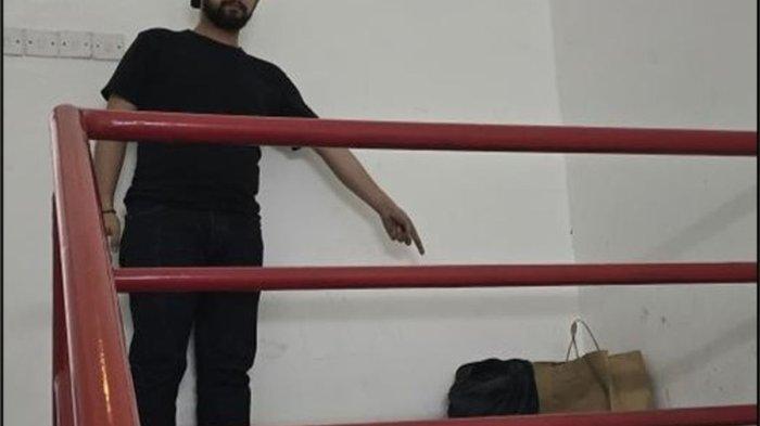 TAS DIPLOMAT KEMLU - Tas ransel dan tas belanja ADP (39), diplomat Kementerian Luar Negeri yang ditemukan di kantornya pada Selasa (9/7/2025).(DOK. Istimewa via Kompas.com)