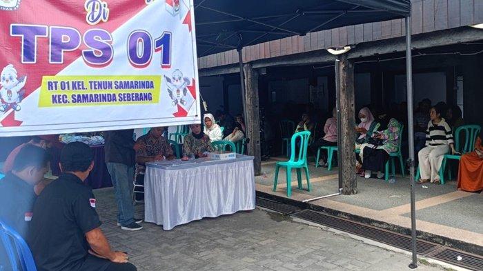 Pelaksanaan pemungutan suara ulang di Kampung Tenun, Kota Samarinda, Sabtu (24/2/2024) hari ini.
 