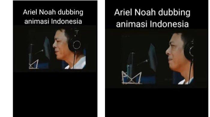FILM ANIMASI JUMBO - Gaya Ariel Noah saat menjadi dubber atau pengisi suara karakter ayah Don di film animasi Jumbo.