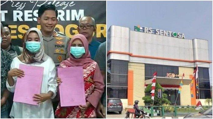 (Kiri) Siti dan Dian saat menerima hasil tes DNA yang membuktikan bayinya tertukar dan (Kanan) Foto gedung Rumah Sakit Sentosa.