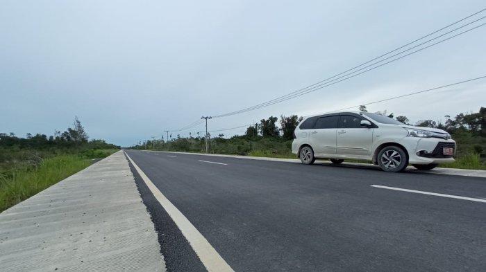 Ilustrasi. Salah satu titik ruas jalan yang selesai diaspal di Tanah Kuning, Tanjung Palas Timur, Bulungan.
