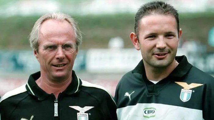 Momen kebersamaan Sven-Goran Eriksson (kiri) dan mendiang Sinisa Mihajlovic sewaktu di Lazio.