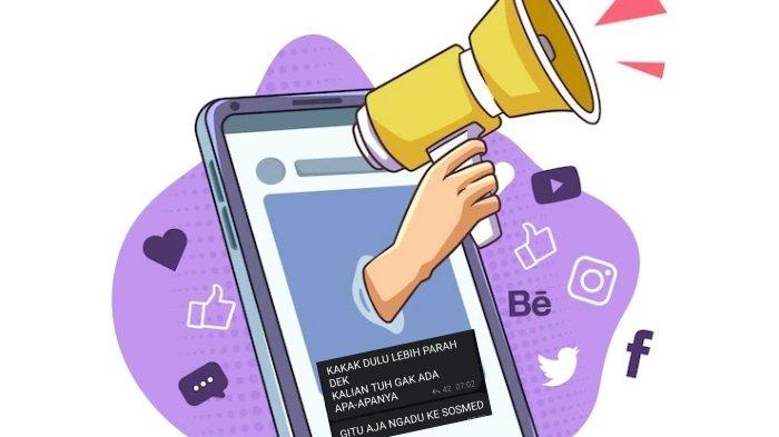 Ilustrasi penggunaan media sosial sebagai sarana komunikasi dan sebar informasi. 