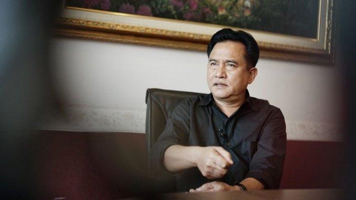 Yusril Ihza Mahendra, saat ditemui di kantornya, Kasablanka Office Tower, Jakarta, Jumat (12/7/2019). Yusril Ihza Mahendra dipanggil Presiden Joko Widodo ( Jokowi ). Bahas aspek hukum IKN Nusantara Kaltim dan diminta segera temui Kepala Otorita IKN