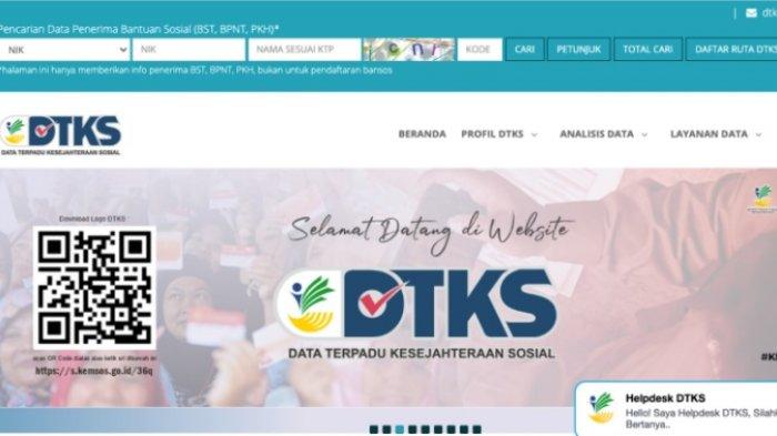 Laman dtks.kemensos.go.id. Cara cek penerima BST Rp 300 Ribu di dtks.kemensos.go.id, cair hingga April 2021, Mensos Tri Rismaharini  sebut program sembako atau BPNT