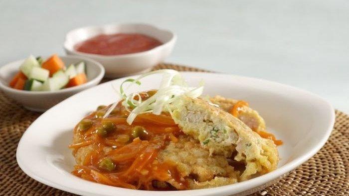 Ilustrasi sajian siraman saus ala chinese food.
