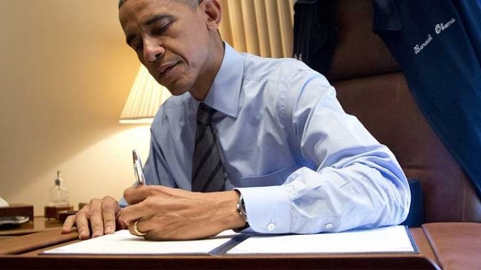 Ilustrasi - Barack Obama juga bertangan kidal